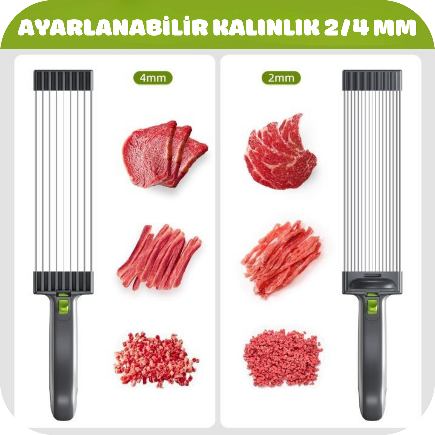 Roomeek™ Paslanmaz Çelik Taze Et Dilimleyici