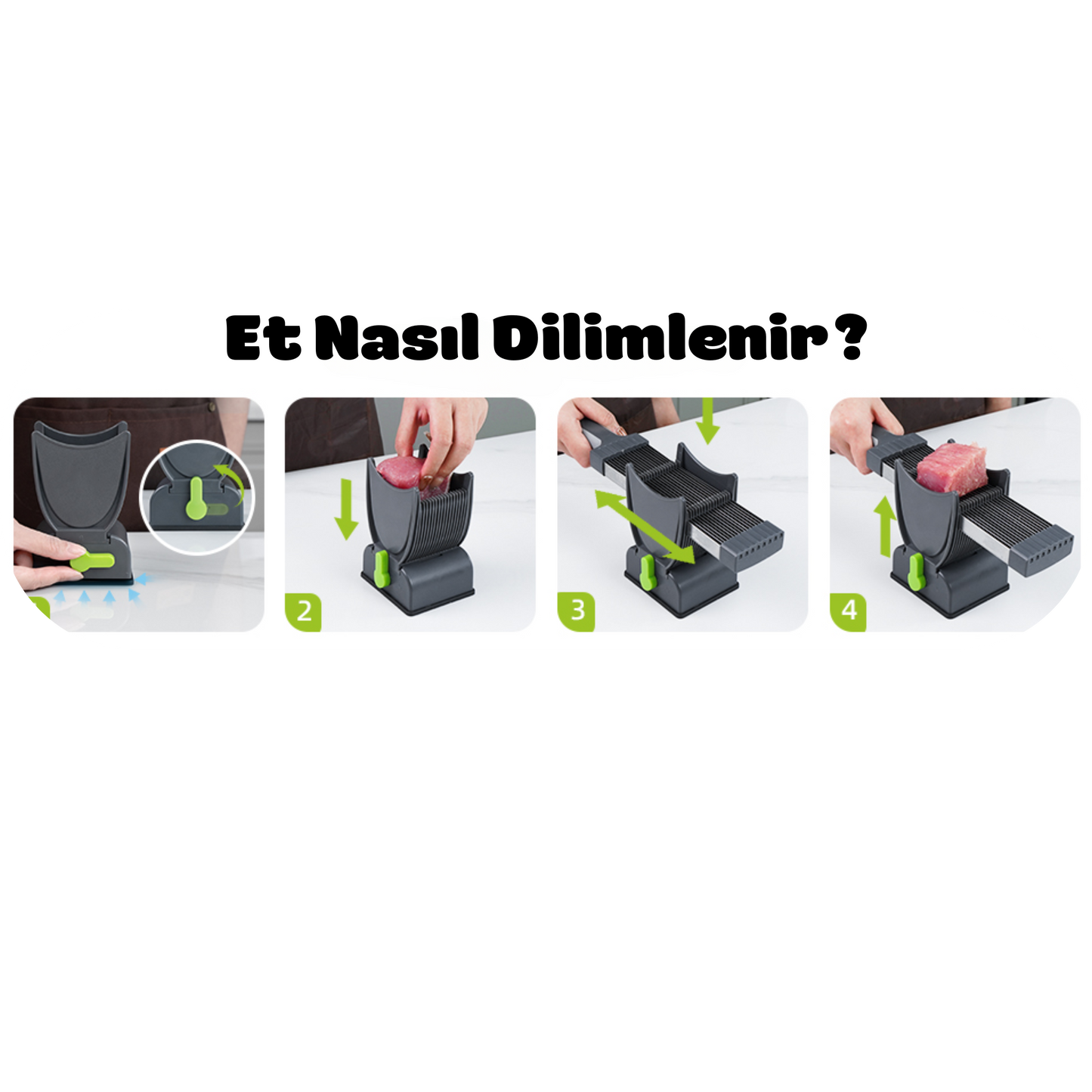 Roomeek™ Paslanmaz Çelik Taze Et Dilimleyici