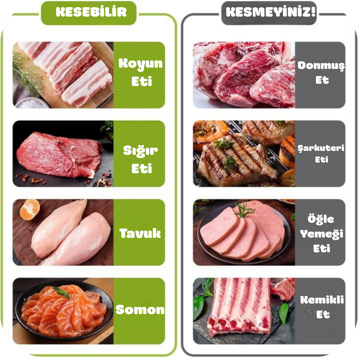 Roomeek™ Paslanmaz Çelik Taze Et Dilimleyici