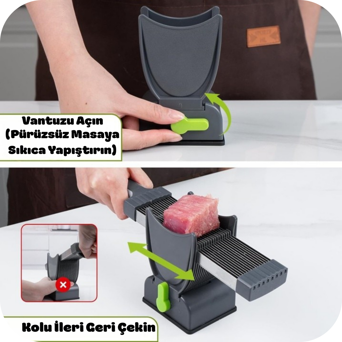 Roomeek™ Paslanmaz Çelik Taze Et Dilimleyici
